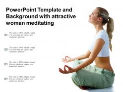Powerpoint template and background with attractive woman meditating