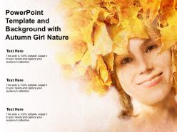Powerpoint template and background with autumn girl nature