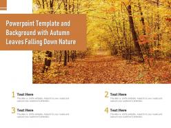 Powerpoint template and background with autumn leaves falling down nature