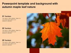 Powerpoint template and background with autumn maple leaf nature