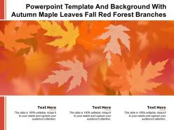 Powerpoint template and background with autumn maple leaves fall red forest branches