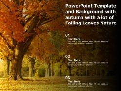 Powerpoint template and background with autumn with a lot of falling leaves nature