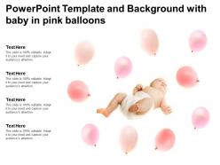 Powerpoint template and background with baby in pink balloons