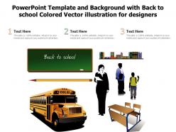 Powerpoint template and background with back to school colored vector illustration for designers