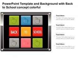 Powerpoint template and background with back to school concept colorful
