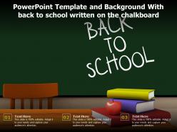 Powerpoint template and background with back to school written on the chalkboard