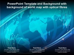Powerpoint template and background with background of world map with optical fibres