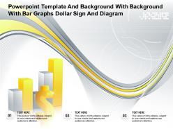 Powerpoint template and background with background with bar graphs dollar sign and diagram