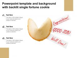 Powerpoint template and background with backlit single fortune cookie
