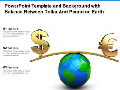 Powerpoint template and background with balance between dollar and pound on earth