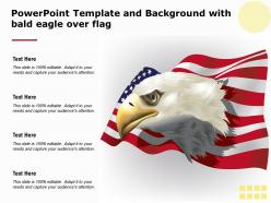 Powerpoint template and background with bald eagle over flag