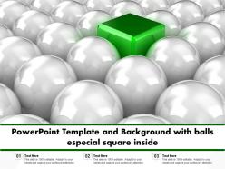 Powerpoint template and background with balls especial square inside