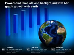 Powerpoint template and background with bar graph growth with earth