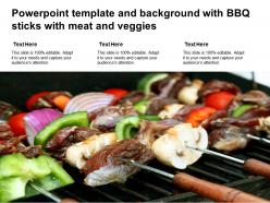 Powerpoint template and background with bbq sticks with meat and veggies