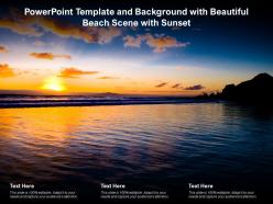Powerpoint template and background with beautiful beach scene with sunset