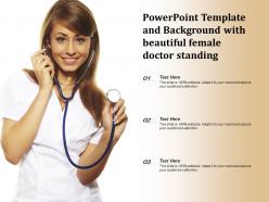 Powerpoint template and background with beautiful female doctor standing