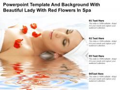 Powerpoint template and background with beautiful lady with red flowers in spa