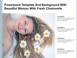 Powerpoint template and background with beautiful woman with fresh chamomile