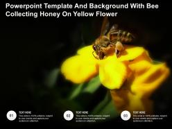 Powerpoint template and background with bee collecting honey on yellow flower