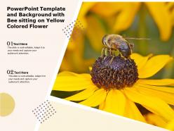 Powerpoint template and background with bee sitting on yellow colored flower