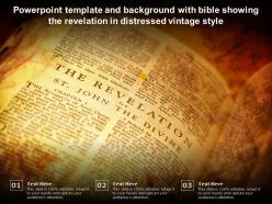 Powerpoint template and background with bible showing the revelation in distressed vintage style