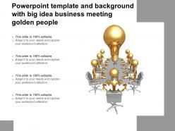 Powerpoint template and background with big idea business meeting golden people