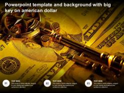 Powerpoint template and background with big key on american dollar