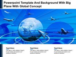 Powerpoint template and background with big plane with global concept