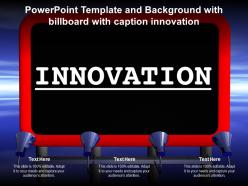 Powerpoint template and background with billboard with caption innovation