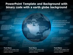 Powerpoint template and background with binary code with a earth globe background