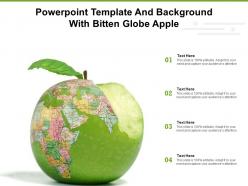 Powerpoint template and background with bitten globe apple