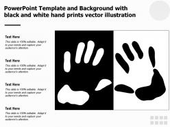 Powerpoint template and background with black and white hand prints vector illustration