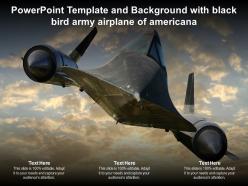 Powerpoint template and background with black bird army airplane of americana