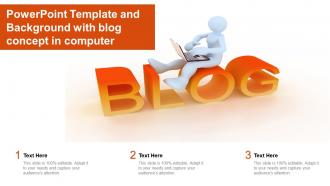 Powerpoint template and background with blog computer