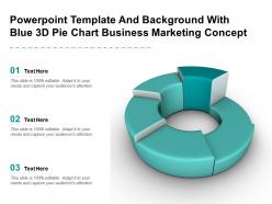 Powerpoint template and background with blue 3d pie chart business marketing concept
