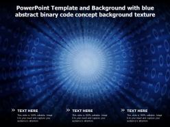 Powerpoint template and background with blue abstract binary code concept background texture