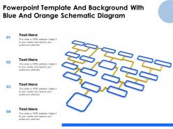 Powerpoint template and background with blue and orange schematic diagram