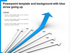 Powerpoint template and background with blue arrow going up