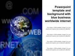 Powerpoint template and background with blue business worldwide internet