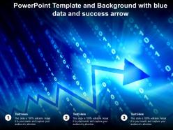 Powerpoint template and background with blue data and success arrow