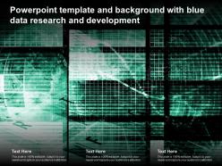 Powerpoint template and background with blue data research and development
