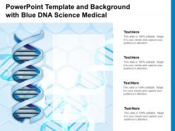 Powerpoint template and background with blue dna science medical