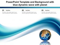 Powerpoint Template And Background With Blue Dynamic Wave With Planet
