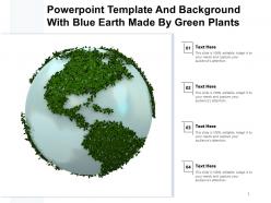 Powerpoint template and background with blue earth made by green plants