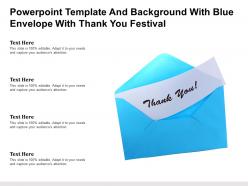 Powerpoint Template And Background With Blue Envelope With Thank You Festival