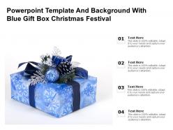 Powerpoint Template And Background With Blue Gift Box Christmas Festival