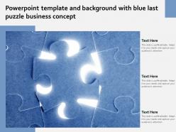 Powerpoint template and background with blue last puzzle business concept