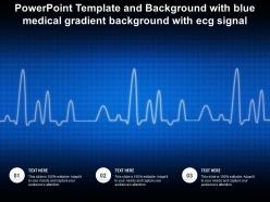 Powerpoint template and background with blue medical gradient background with ecg signal