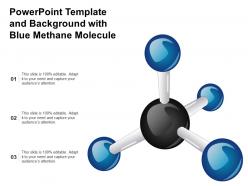 Powerpoint template and background with blue methane molecule