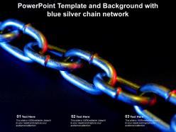 Powerpoint template and background with blue silver chain network